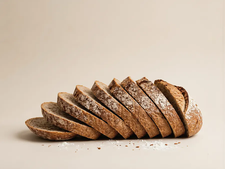 slices of bread lined up from smallest to largest like a bar chart