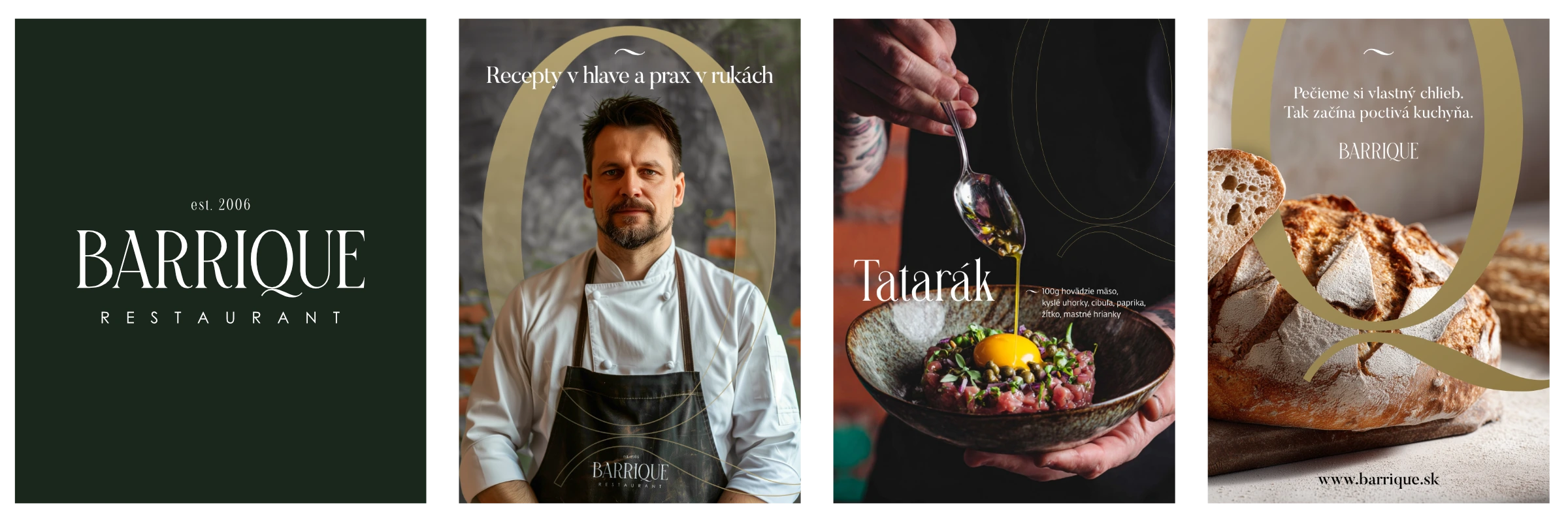 Concept 2: posts with the letter Q, a chef, steak tartare and bread