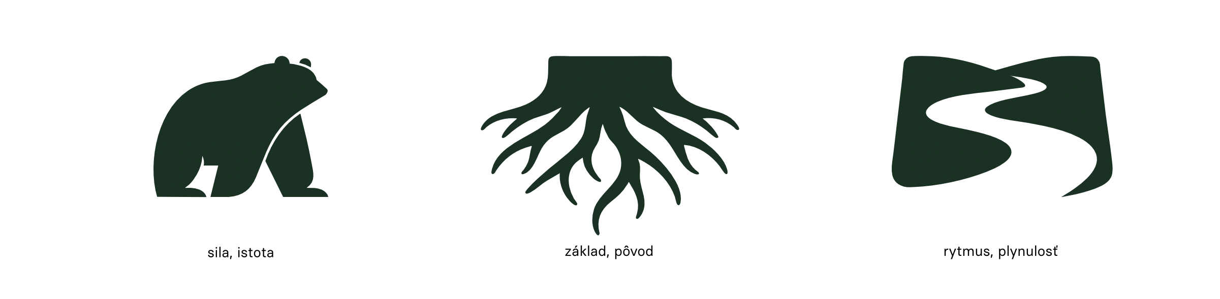 Concept 1: the bear, roots and river symbols