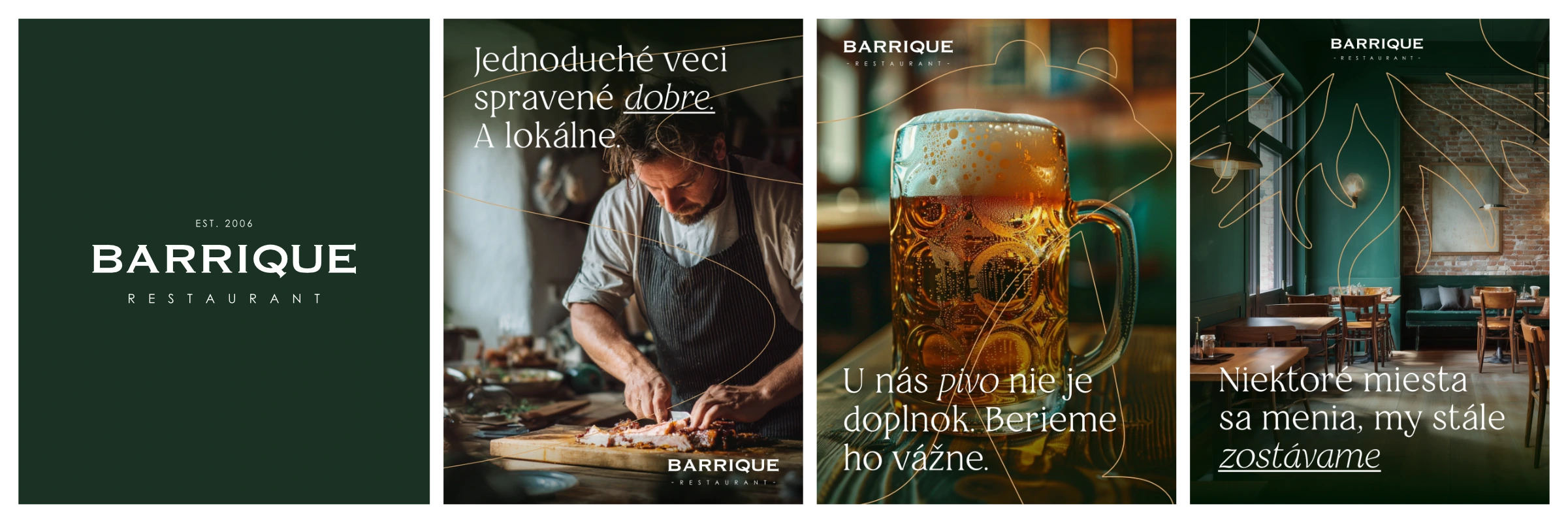 Concept 1: the traditional direction with the logo and posts about local cuisine