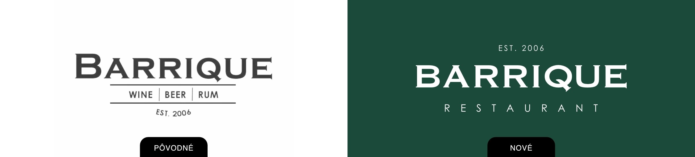 Comparison of the original and the new BARRIQUE restaurant logo